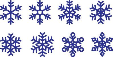 Snowflake Icon Set Various Form vector