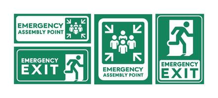 Emergency assembly point sign vector