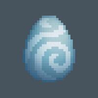monster egg in pixel art style with isolated background vector