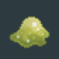 green slime jelly in pixel art style with isolated background vector