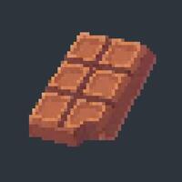 chocolate bar in pixel art style with isolated background vector