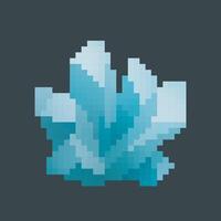 crystal stone in pixel art style with isolated background vector