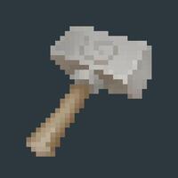 iron hammer in pixel art style with isolated background vector