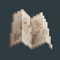 Map paper in pixel art style with isolated background vector