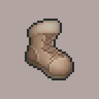 Leather boot in pixel art design with isolated background vector