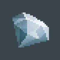 Diamond stone in pixel art style with isolated background vector