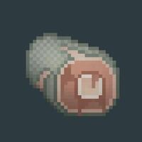 meat monster in pixel art style with isolated background vector