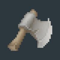 iron axe in pixel art style with isolated background vector