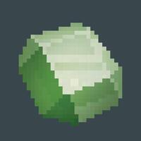 emerald gemstone in pixel art style with isolated background vector