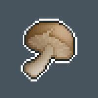 A mushroom fungus in pixel art style with isolated background vector