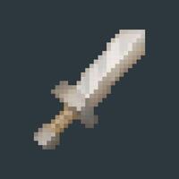 iron sword in pixel art style with isolated background vector