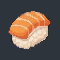 sushi food in pixel art style with isolated background vector