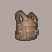 Leather armor in pixel art style with isolated background vector