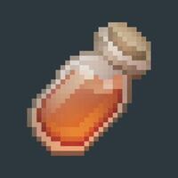 red potion in pixel art design with isolated background vector