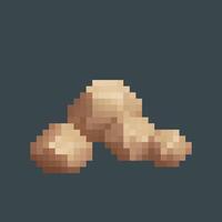 copper nugget stone in pixel art style with isolated background vector