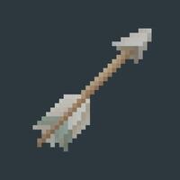wooden arrow in pixel art style with isolated background vector