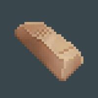 copper ingot in pixel art style with isolated background vector