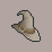 Wizard hat in pixel art design with isolated vector