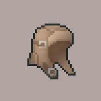 leather helmet in pixel art design with isolated background vector