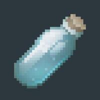 empty bottle in pixel art style with isolated background vector