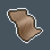 outlined leather material in pixel art style with isolated background vector
