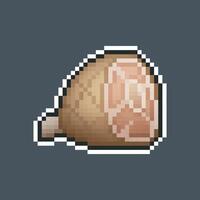 Ham meat in pixel art style with isolated background vector