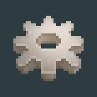 iron gear in pixel art style with isolated background vector