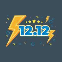 double number date with thunder sign in isolated background vector