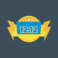 Blank Label 1212 date with thunder sign in isolated background vector