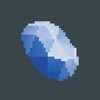 Sapphire gemstone in pixel art style with isolated background vector