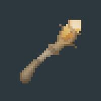 Topaz staff in pixel art style with isolated background vector