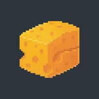piece of pizza in pixel art style with isolated background vector