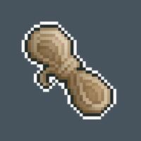 outlined rope material in pixel art style with isolated background vector
