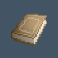 isometric book in pixel art style with isolated background vector