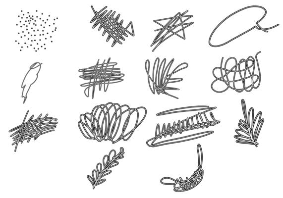 Abstract doodle free hand drawing outline grunge creative stylized illustration