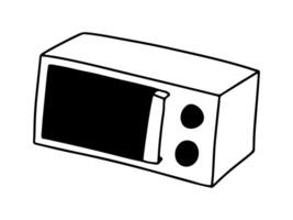 Microwave hand drawn doodle sketch vector