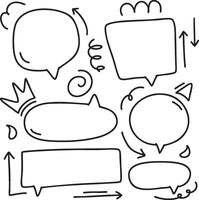 set different hand drawn element. Collection of arrows, crowns, circles, doodles and bubble on white background. Vectors graphic design