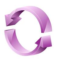 3D realistic illustration of circle arrow symbol refresh or reload vector