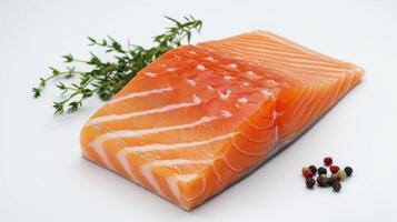 Raw Salmon with Parsley Garnish photo