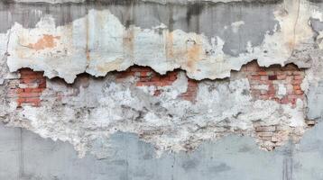 Textured wall featuring layers of peeling paint and cracks, illustrating the beauty of decay. photo