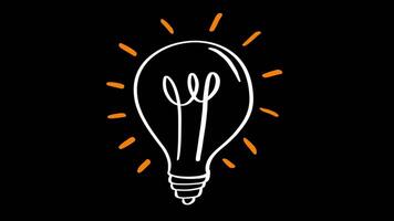 Light bulb lighting up animated video