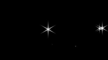 Twinkle stars with alpha channel, twinkle shining stars animation, star twinkling effect on black background video