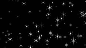 Twinkling Stars on Black Background and Sky with Shining Sparkling Stars on a Dark Background. Star Sparkles and Magic Flash Background video