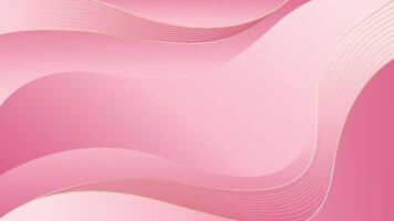 Modern Pink Luxury Background with Soft Gold Curves. Minimal Elegant Style vector