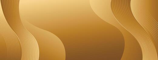 Abstract Gold Luxury Banner Background with Elegant Curved Lines vector
