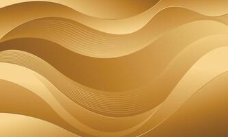 Abstract gold gradient wave background vector