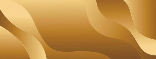 Simple elegant gold banner background. Abstract wave shapes vector