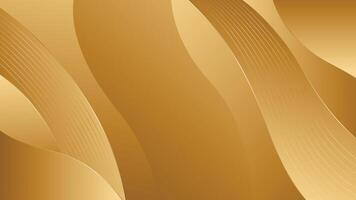 Abstract Gold Background with Smooth Waves in Luxury Style vector