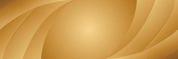 Elegant Gold Banner Background with Abstract Smooth Curves in Luxury Style vector