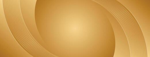 Abstract Gold Luxury Banner Background with Elegant Curved Shapes vector